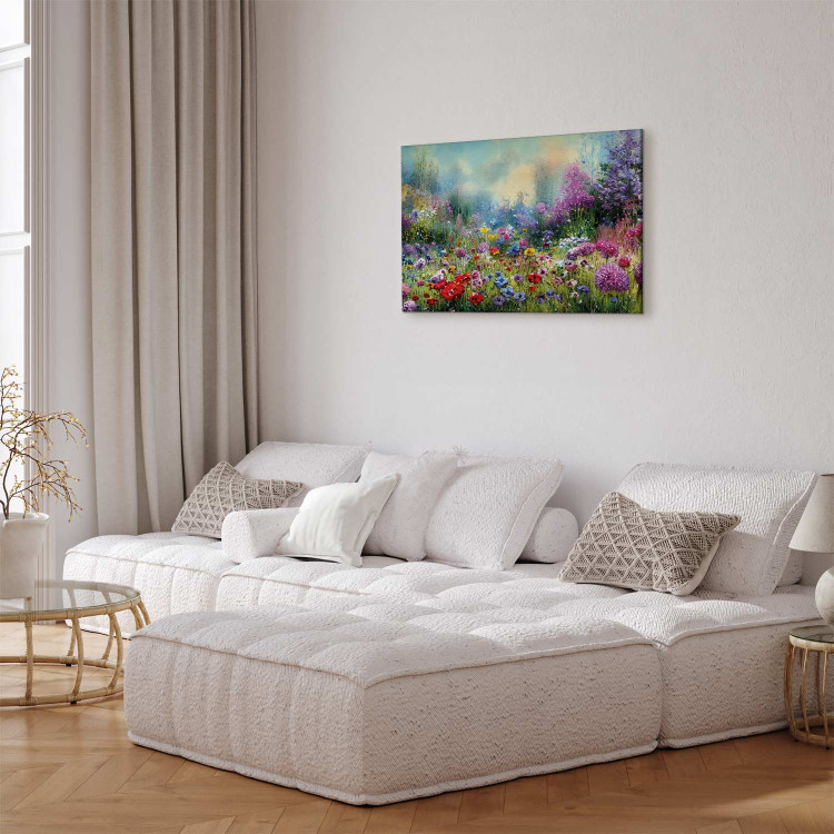 Canvas Print Flower Meadow - Monet-Style Composition Generated by AI 151029 additionalImage 3