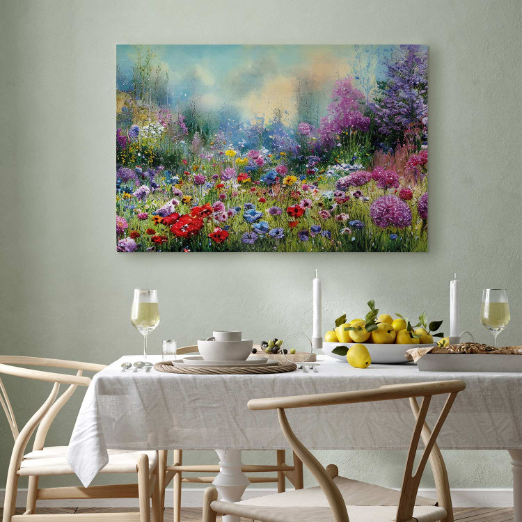 Canvas Print Flower Meadow - Monet-Style Composition Generated by AI 151029 additionalImage 5