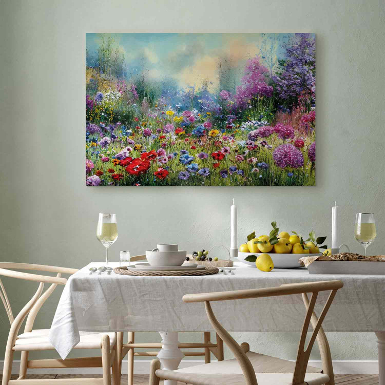 Canvas Print Flower Meadow - Monet-Style Composition Generated by AI 151029 additionalImage 11