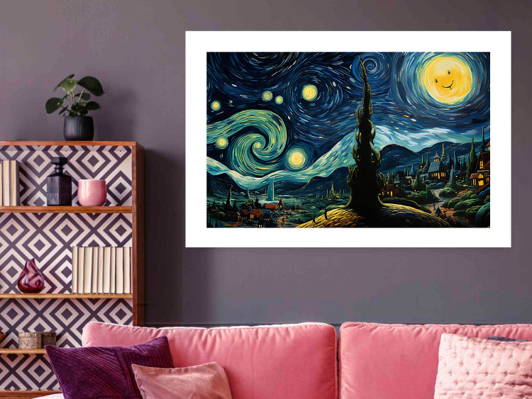 Wall Poster Starry Night - A Landscape in the Moonlight in the Style of Van Gogh 151129 additionalImage 10
