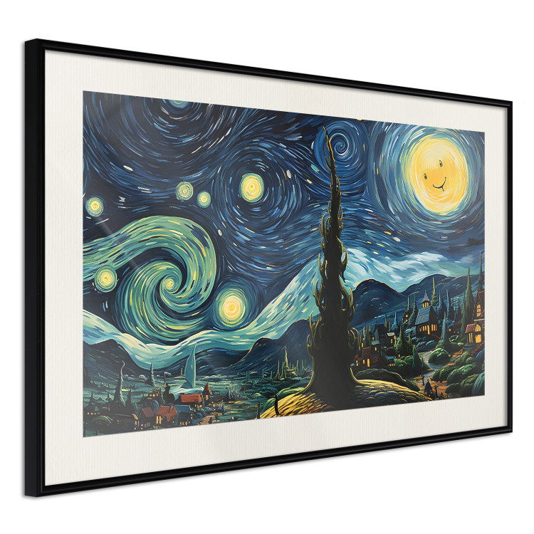 Wall Poster Starry Night - A Landscape in the Moonlight in the Style of Van Gogh 151129 additionalImage 8
