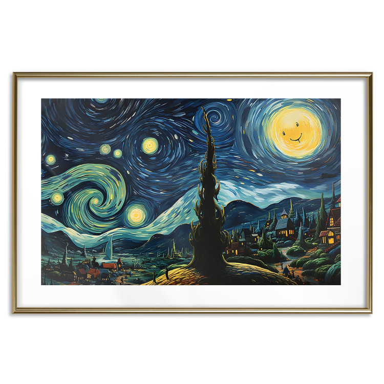 Wall Poster Starry Night - A Landscape in the Moonlight in the Style of Van Gogh 151129 additionalImage 26
