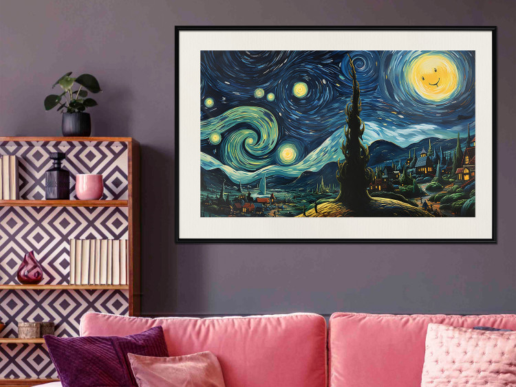 Wall Poster Starry Night - A Landscape in the Moonlight in the Style of Van Gogh 151129 additionalImage 17