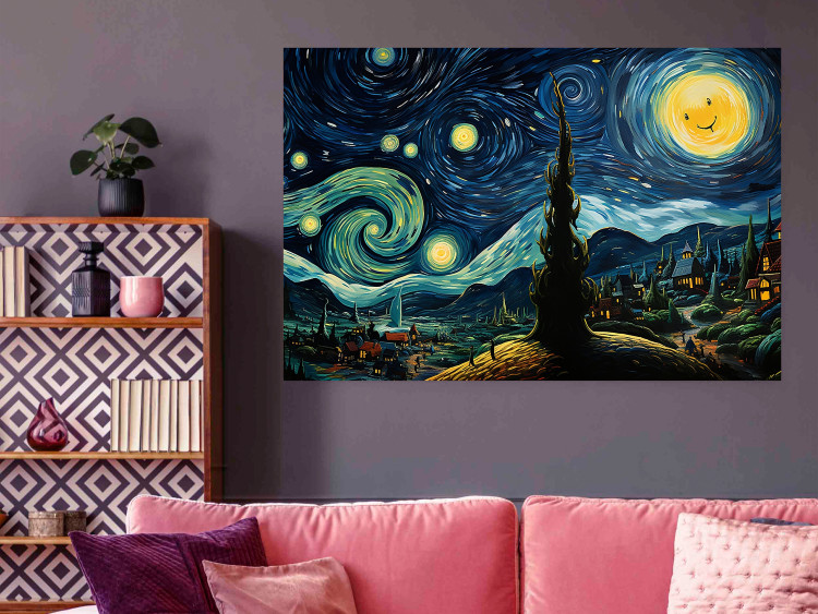 Wall Poster Starry Night - A Landscape in the Moonlight in the Style of Van Gogh 151129 additionalImage 11