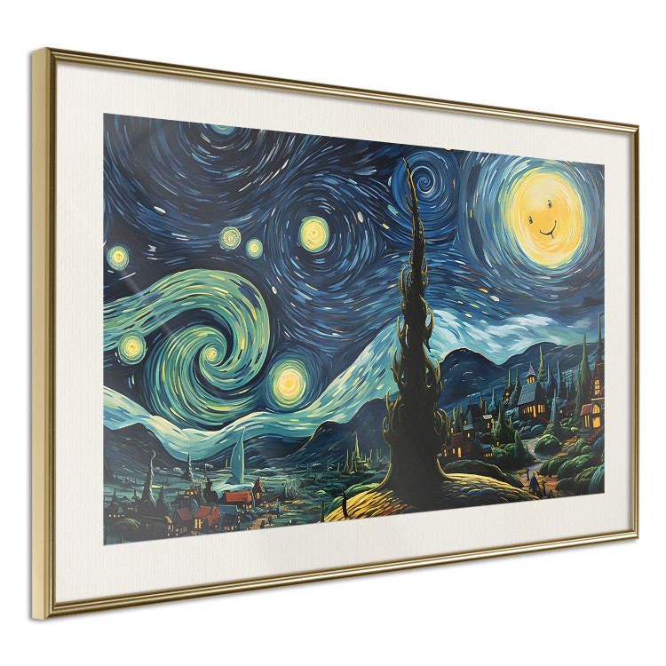 Wall Poster Starry Night - A Landscape in the Moonlight in the Style of Van Gogh 151129 additionalImage 12