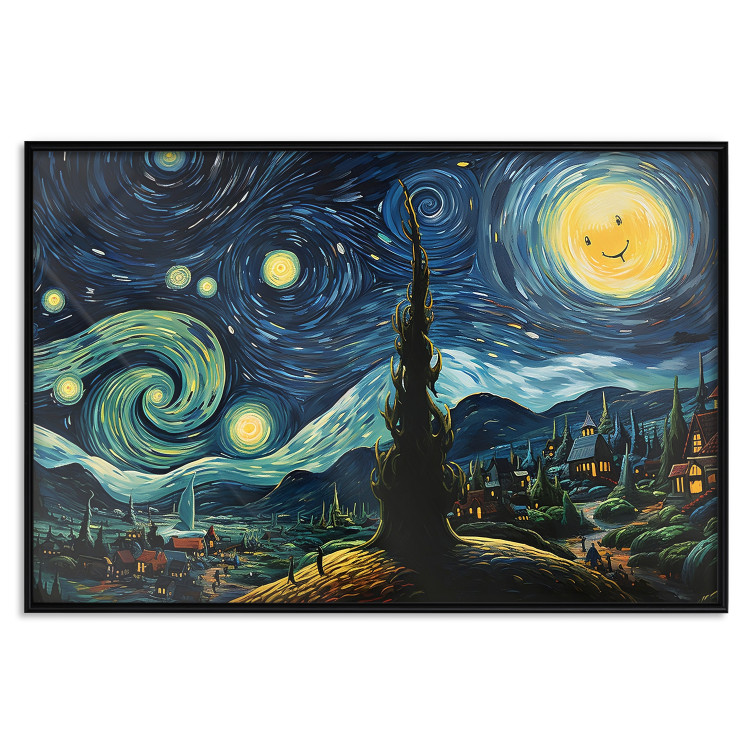 Wall Poster Starry Night - A Landscape in the Moonlight in the Style of Van Gogh 151129 additionalImage 23
