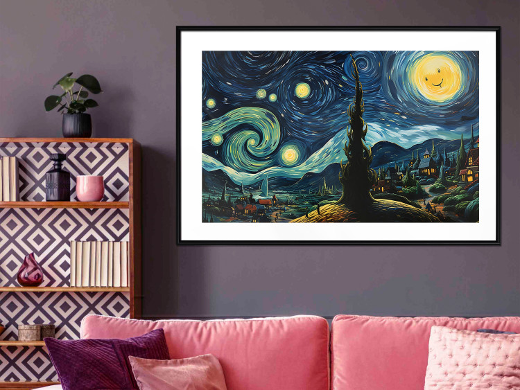 Wall Poster Starry Night - A Landscape in the Moonlight in the Style of Van Gogh 151129 additionalImage 16