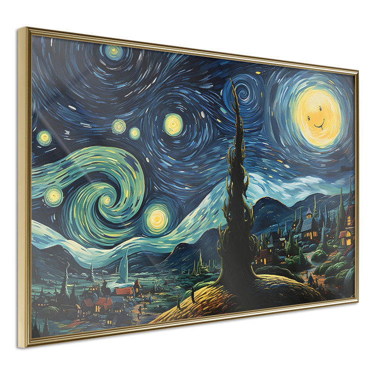 Wall Poster Starry Night - A Landscape in the Moonlight in the Style of Van Gogh 151129 additionalImage 6