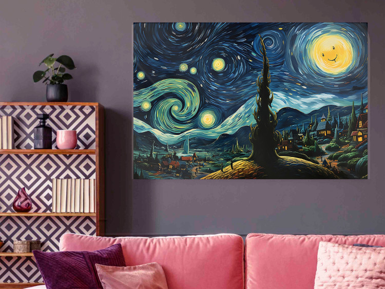 Wall Poster Starry Night - A Landscape in the Moonlight in the Style of Van Gogh 151129 additionalImage 14