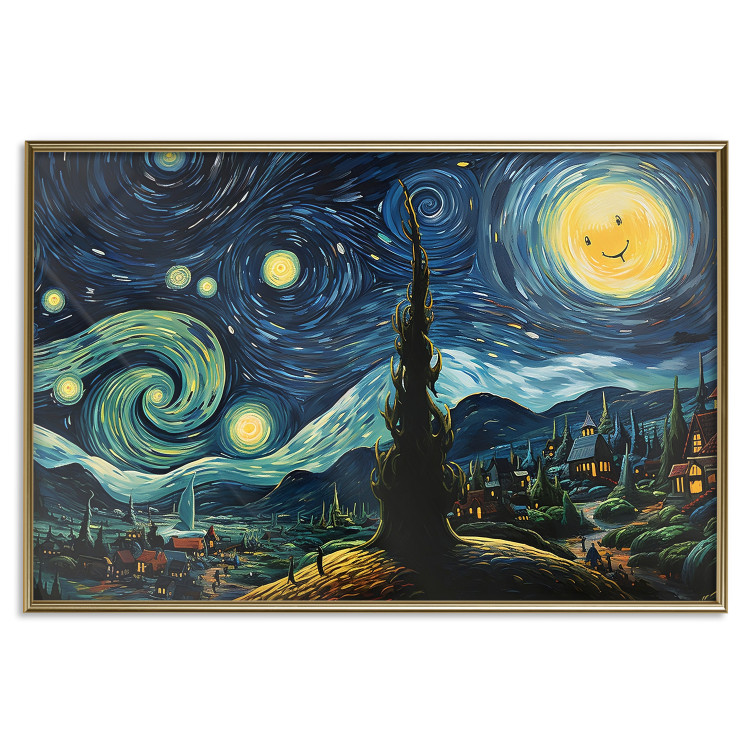 Wall Poster Starry Night - A Landscape in the Moonlight in the Style of Van Gogh 151129 additionalImage 19