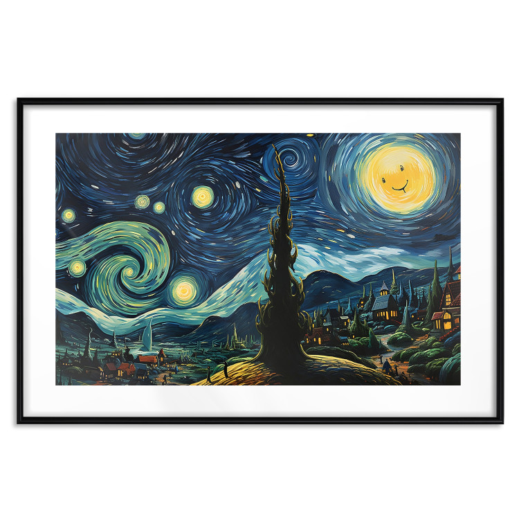 Wall Poster Starry Night - A Landscape in the Moonlight in the Style of Van Gogh 151129 additionalImage 27