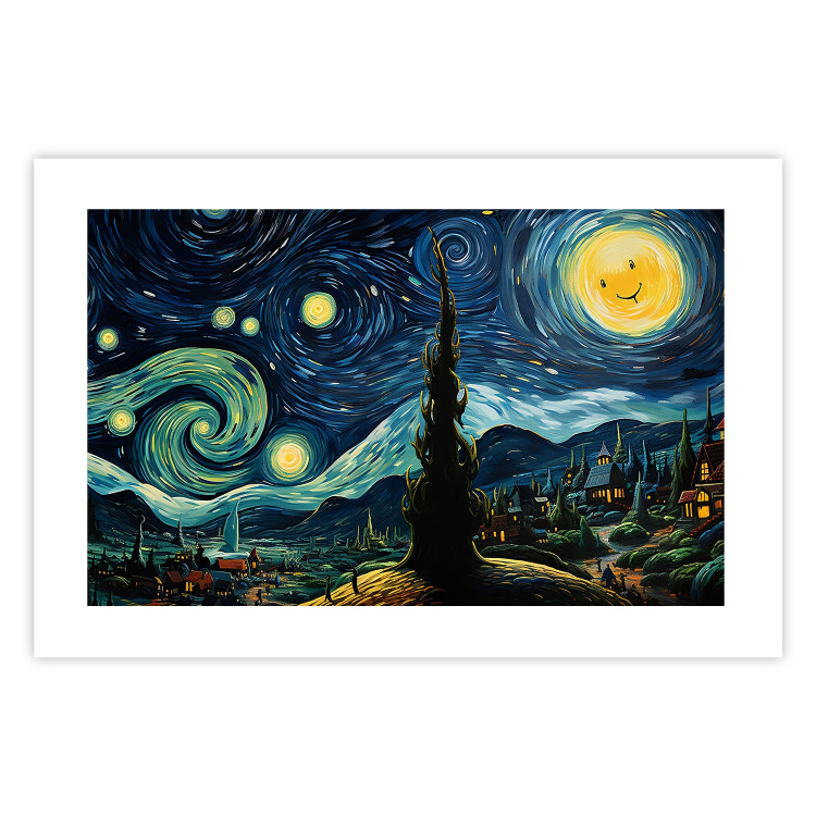 Wall Poster Starry Night - A Landscape in the Moonlight in the Style of Van Gogh 151129 additionalImage 24