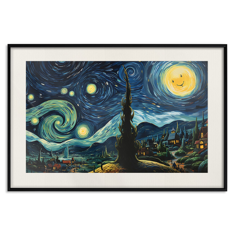Wall Poster Starry Night - A Landscape in the Moonlight in the Style of Van Gogh 151129 additionalImage 21