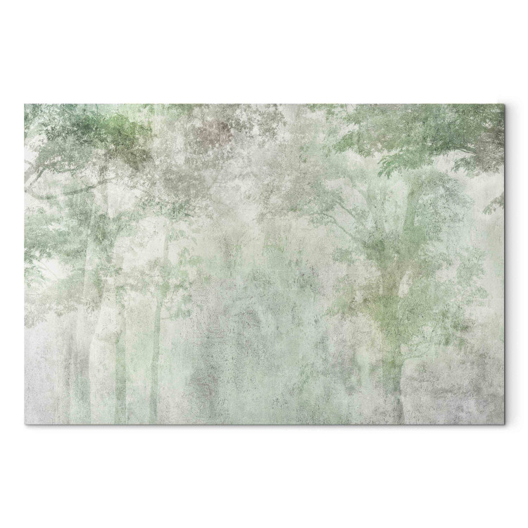 Canvas Print Forest Solace - A Foggy Composition With Trees on a Gray Background 151229