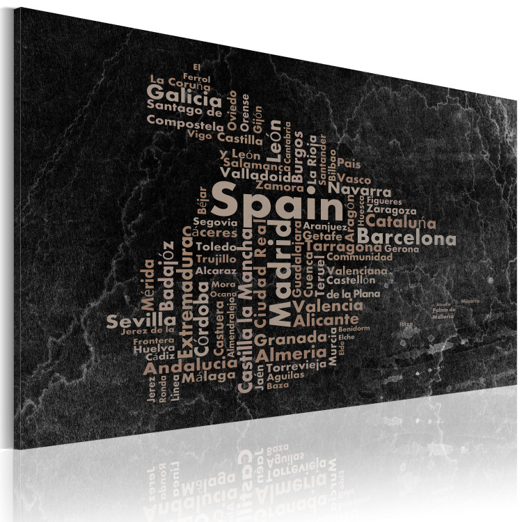 Canvas Text map of Spain on the blackboard 55329 additionalImage 2