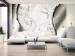 Wall Mural Modern Brilliance - Silver Background with White Diamonds and Wave Effect 60129