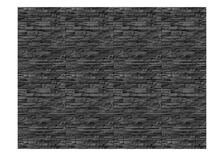 Photo Wallpaper Graphite Stone 3D Effect - Background with Graphite Brick Pattern 60929 additionalImage 1