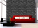 Photo Wallpaper Graphite Stone 3D Effect - Background with Graphite Brick Pattern 60929