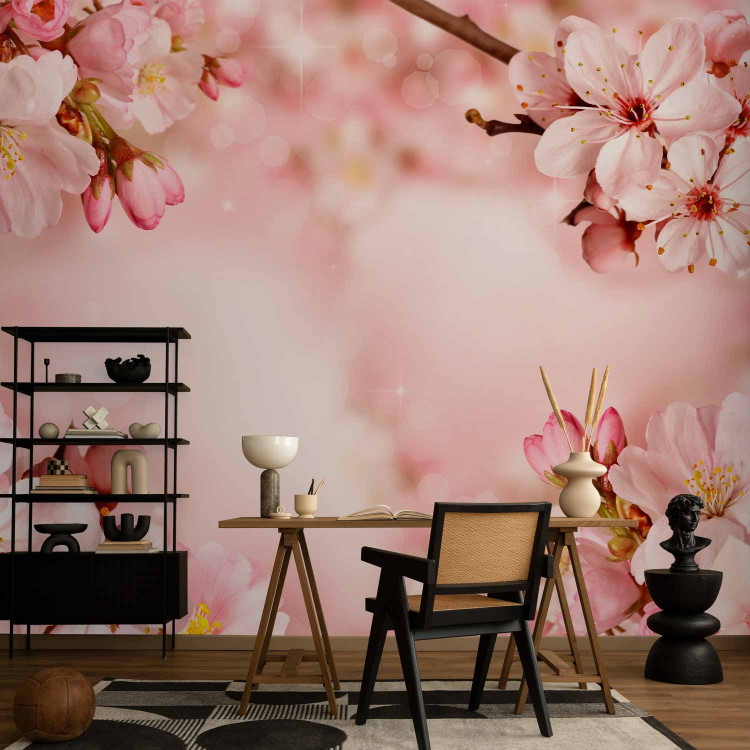 Photo Wallpaper Spring - pink composition of cherry blossoms on a background with 62329 additionalImage 4