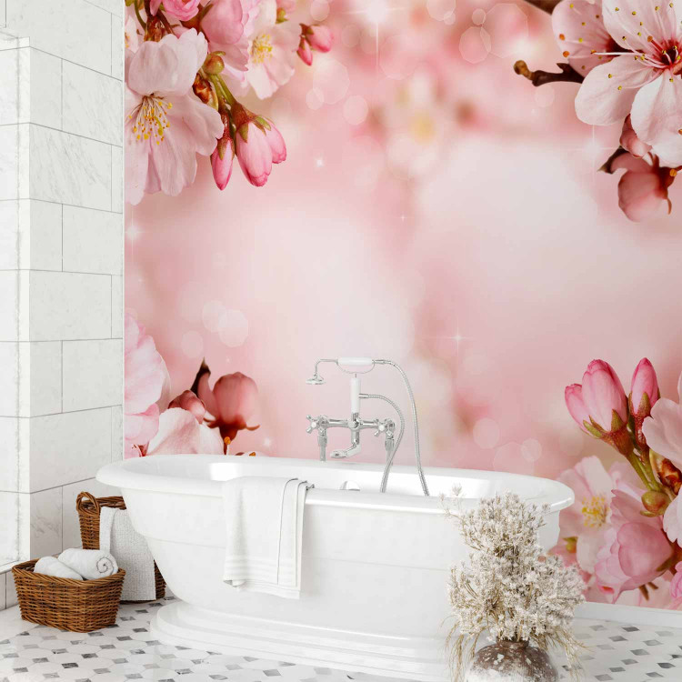 Photo Wallpaper Spring - pink composition of cherry blossoms on a background with 62329 additionalImage 8