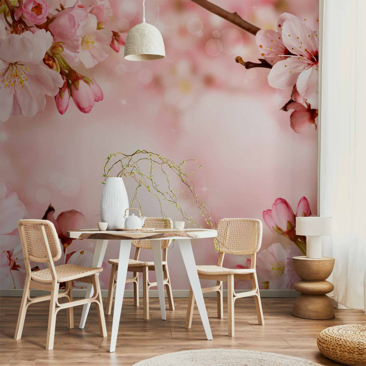 Photo Wallpaper Spring - pink composition of cherry blossoms on a background with 62329 additionalImage 6