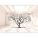 Photo Wallpaper Geometric Landscape - Leafless Tree in Beige Space with Spheres 64629 additionalThumb 1