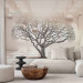 Photo Wallpaper Geometric Landscape - Leafless Tree in Beige Space with Spheres 64629