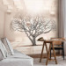 Photo Wallpaper Geometric Landscape - Leafless Tree in Beige Space with Spheres 64629 additionalThumb 4