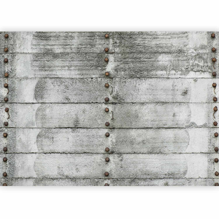 Wall Mural Grey boat - background with textured wooden planks arranged horizontally 91629 additionalImage 1