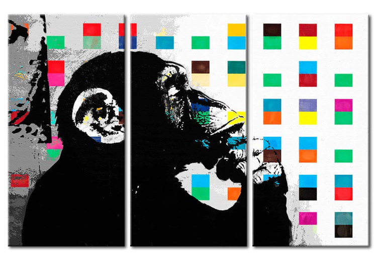 Print On Glass The Thinker Monkey by Banksy [Glass] 94329 additionalImage 2