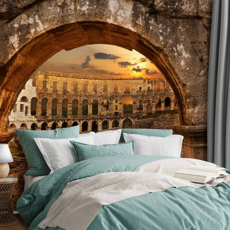 Photo Wallpaper Ancient architecture - Pula amphitheatre against a sunset background 97529 additionalImage 2
