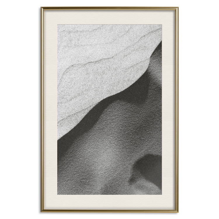 Poster Sand Dunes - black and white composition with sandy waves in the middle of the desert 115239 additionalImage 25