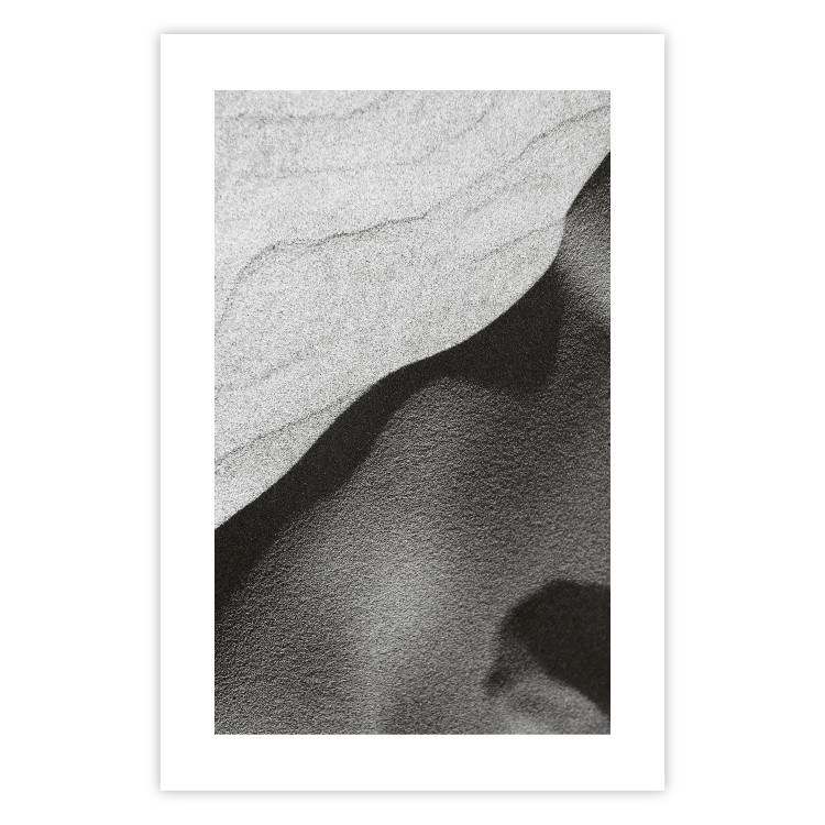 Poster Sand Dunes - black and white composition with sandy waves in the middle of the desert 115239 additionalImage 16