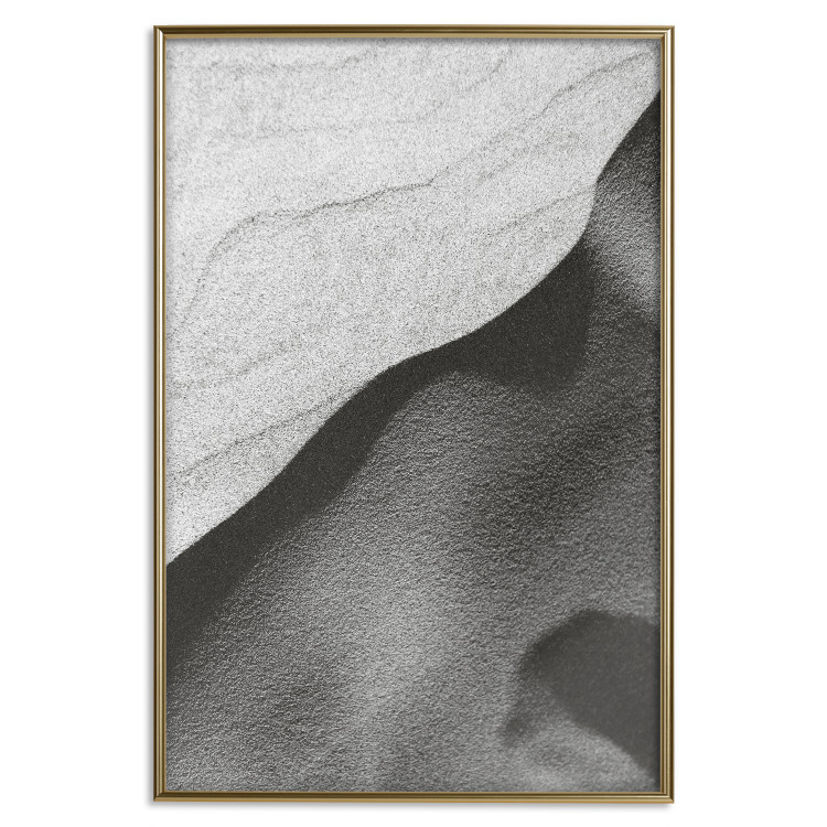 Poster Sand Dunes - black and white composition with sandy waves in the middle of the desert 115239 additionalImage 19