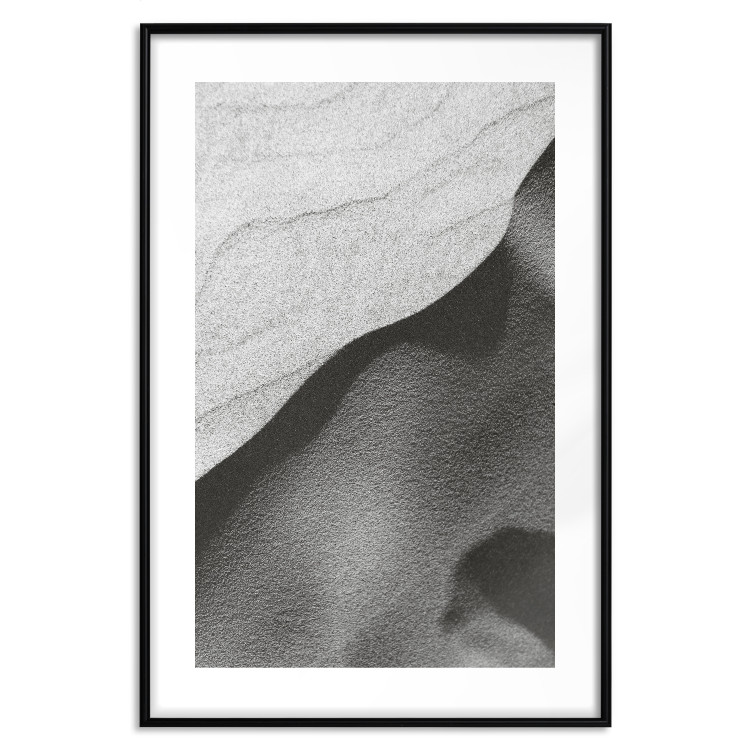 Poster Sand Dunes - black and white composition with sandy waves in the middle of the desert 115239 additionalImage 20