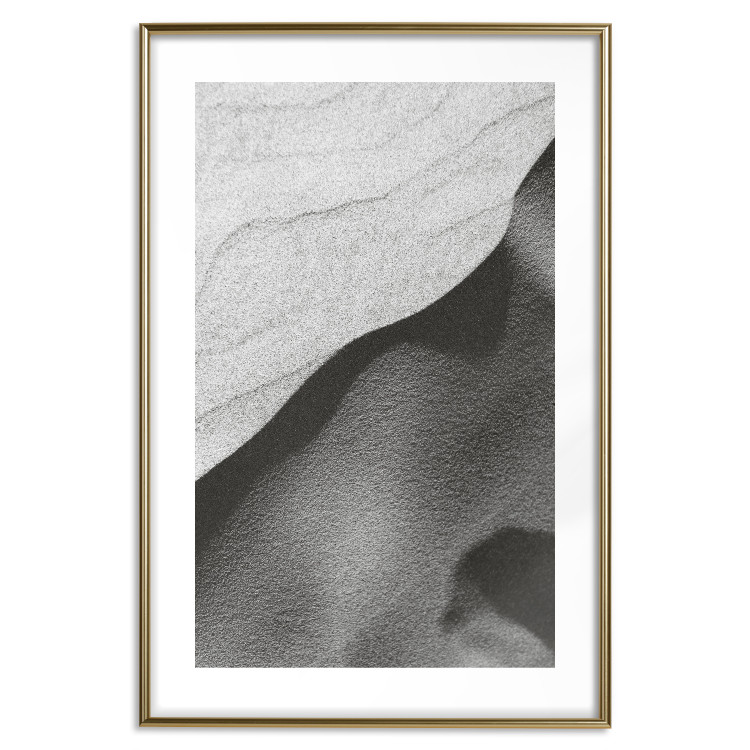 Poster Sand Dunes - black and white composition with sandy waves in the middle of the desert 115239 additionalImage 26