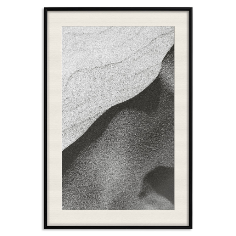 Poster Sand Dunes - black and white composition with sandy waves in the middle of the desert 115239 additionalImage 27
