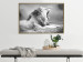 Wall Poster Roaring Lion - black and white composition with a roaring lion on the savanna 116439 additionalThumb 7