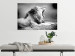 Wall Poster Roaring Lion - black and white composition with a roaring lion on the savanna 116439 additionalThumb 23