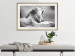 Wall Poster Roaring Lion - black and white composition with a roaring lion on the savanna 116439 additionalThumb 21