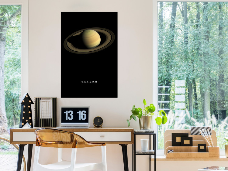 Poster Saturn - lord of moons and English text against a black space backdrop 116739 additionalImage 23