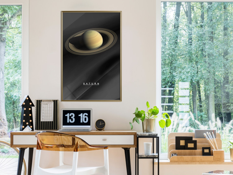 Poster Saturn - lord of moons and English text against a black space backdrop 116739 additionalImage 7