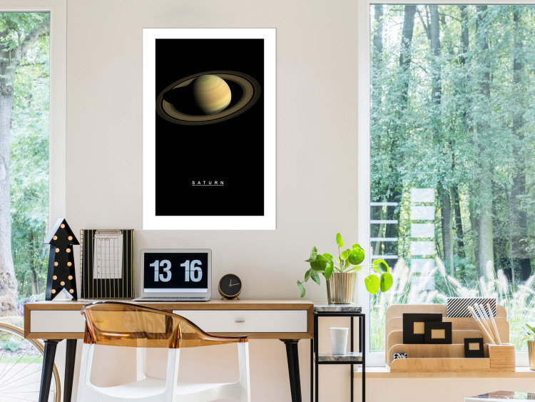 Poster Saturn - lord of moons and English text against a black space backdrop 116739 additionalImage 2