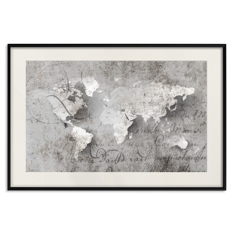 Wall Poster World of Poetry - abstract world map with vintage-style text 117139 additionalImage 18