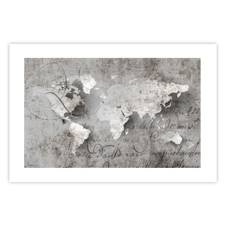Wall Poster World of Poetry - abstract world map with vintage-style text 117139 additionalImage 25