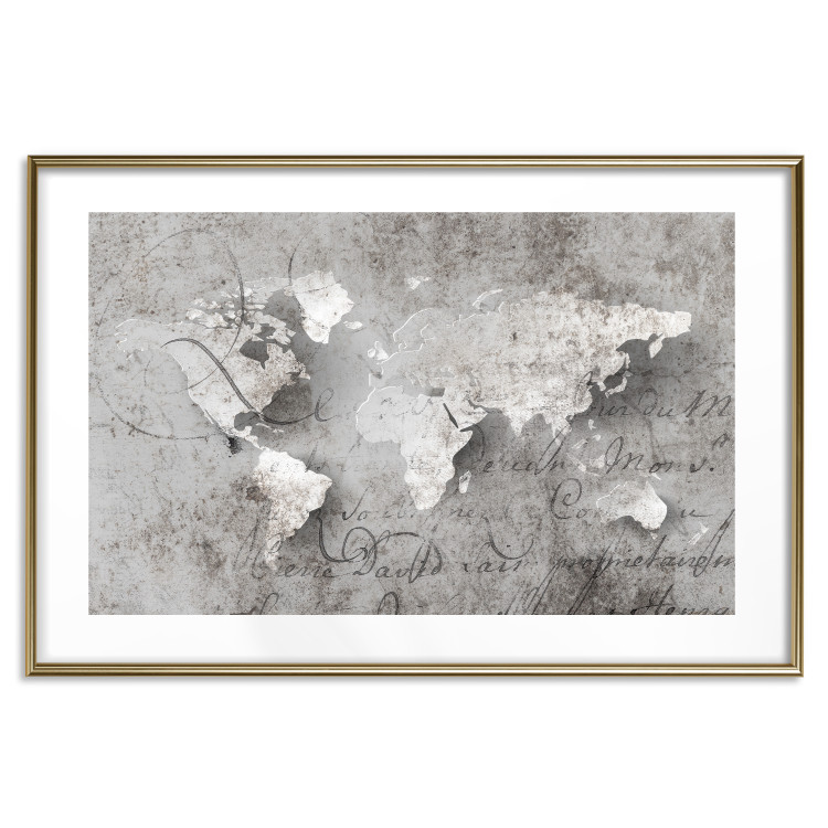 Wall Poster World of Poetry - abstract world map with vintage-style text 117139 additionalImage 16