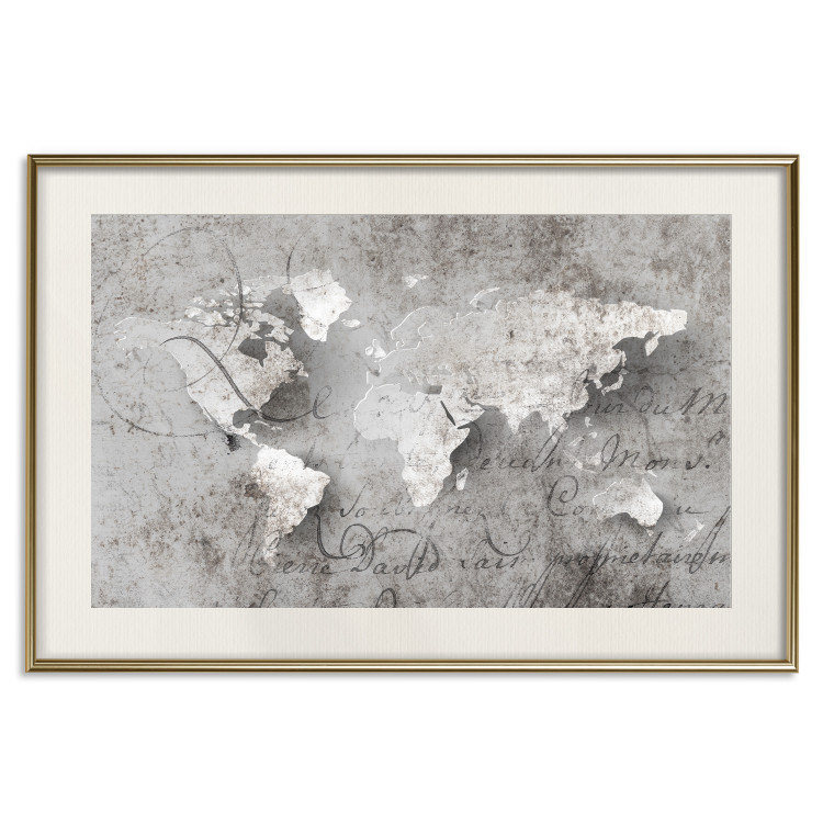 Wall Poster World of Poetry - abstract world map with vintage-style text 117139 additionalImage 19