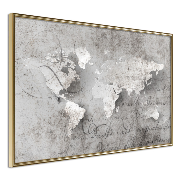 Wall Poster World of Poetry - abstract world map with vintage-style text 117139 additionalImage 14