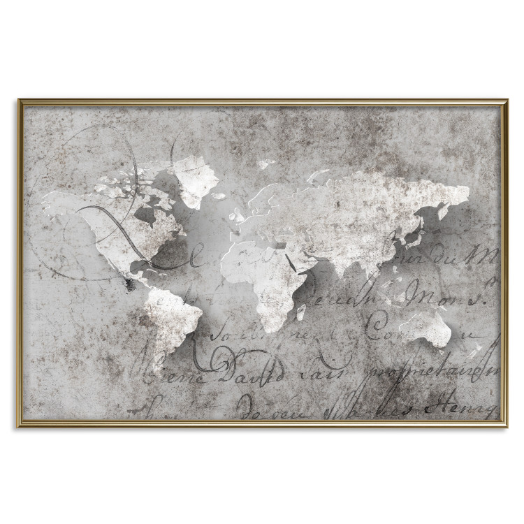 Wall Poster World of Poetry - abstract world map with vintage-style text 117139 additionalImage 20