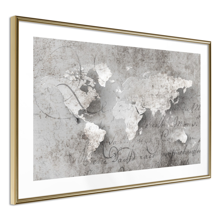 Wall Poster World of Poetry - abstract world map with vintage-style text 117139 additionalImage 6